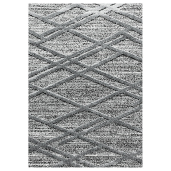 Designer Light Grey Rug for Living Room | Short Pile Grey Carpet